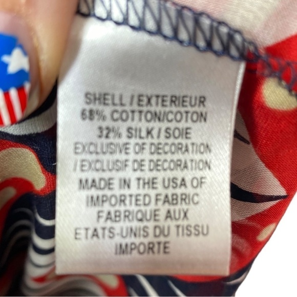 Milly of New York Cotton Silk Blend Abstract Print Blouse Top Size 0 - Picture 5 of 9